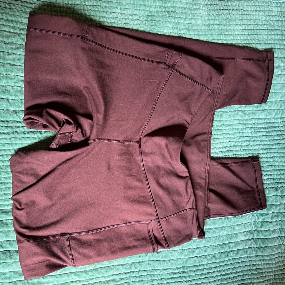 GAP FIT maroon/brown leggings size large - Picture 2 of 5